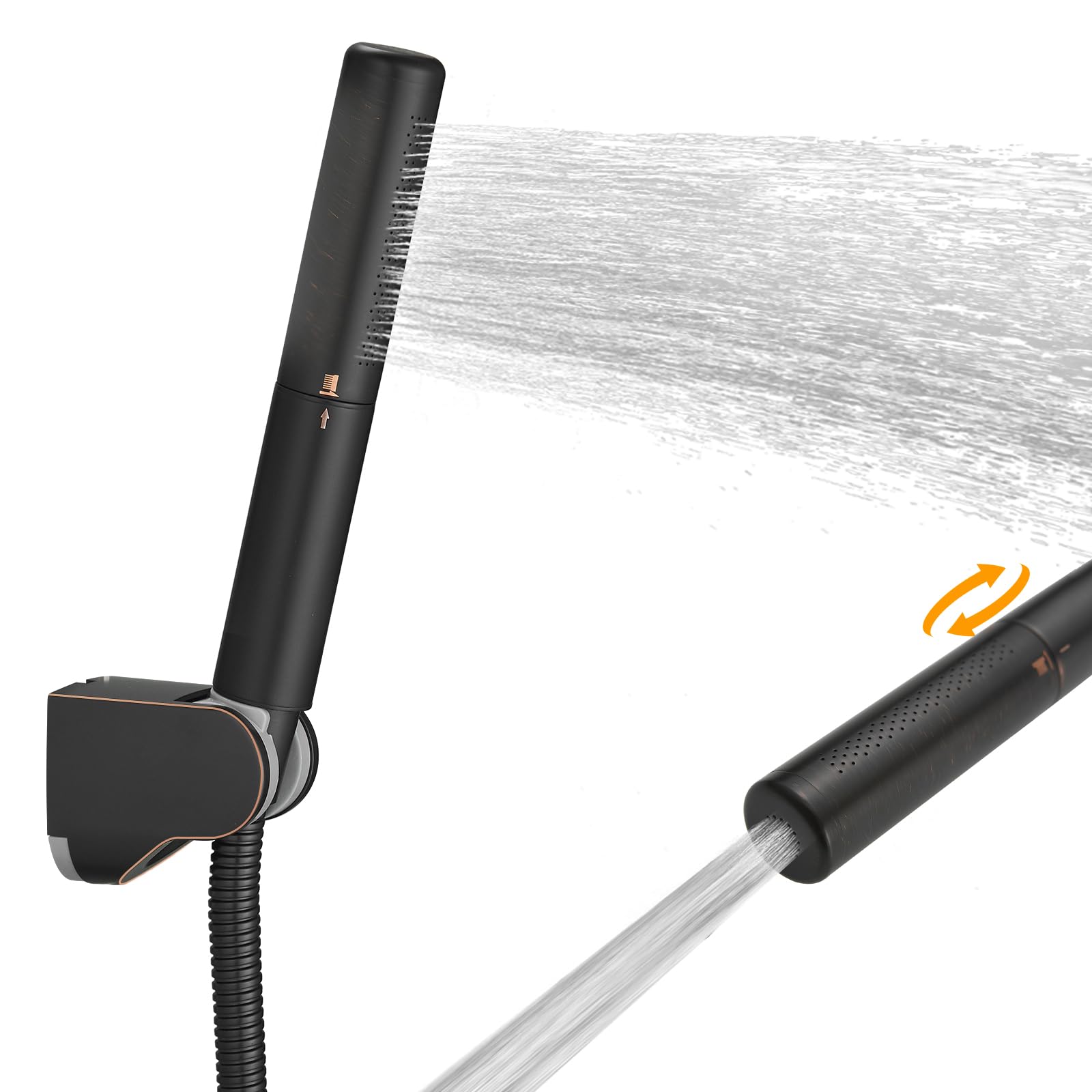 BESy brass 2-in-1 shower head delivers powerful rinsing with high pressure.