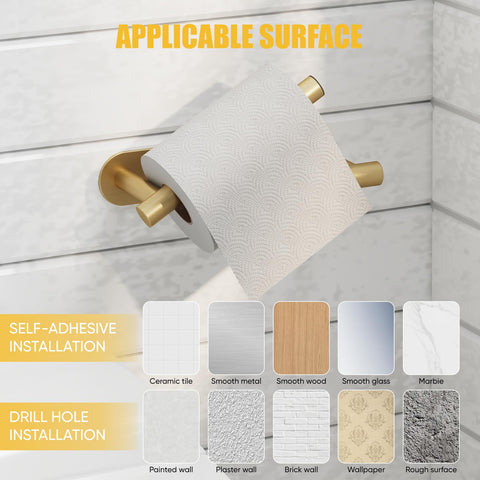 Besy brushed-gold holder complements modern bathroom decor