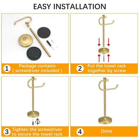 BESy brushed gold stand metal finish resists wear and corrosion.