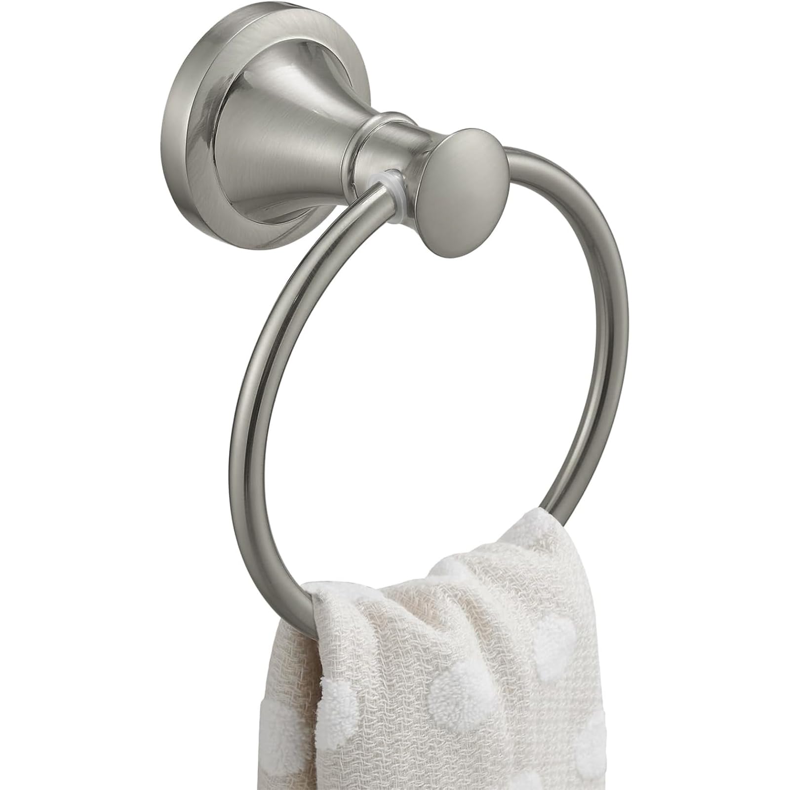 BESy brushed nickel towel ring wall-mounted for easy bathroom access