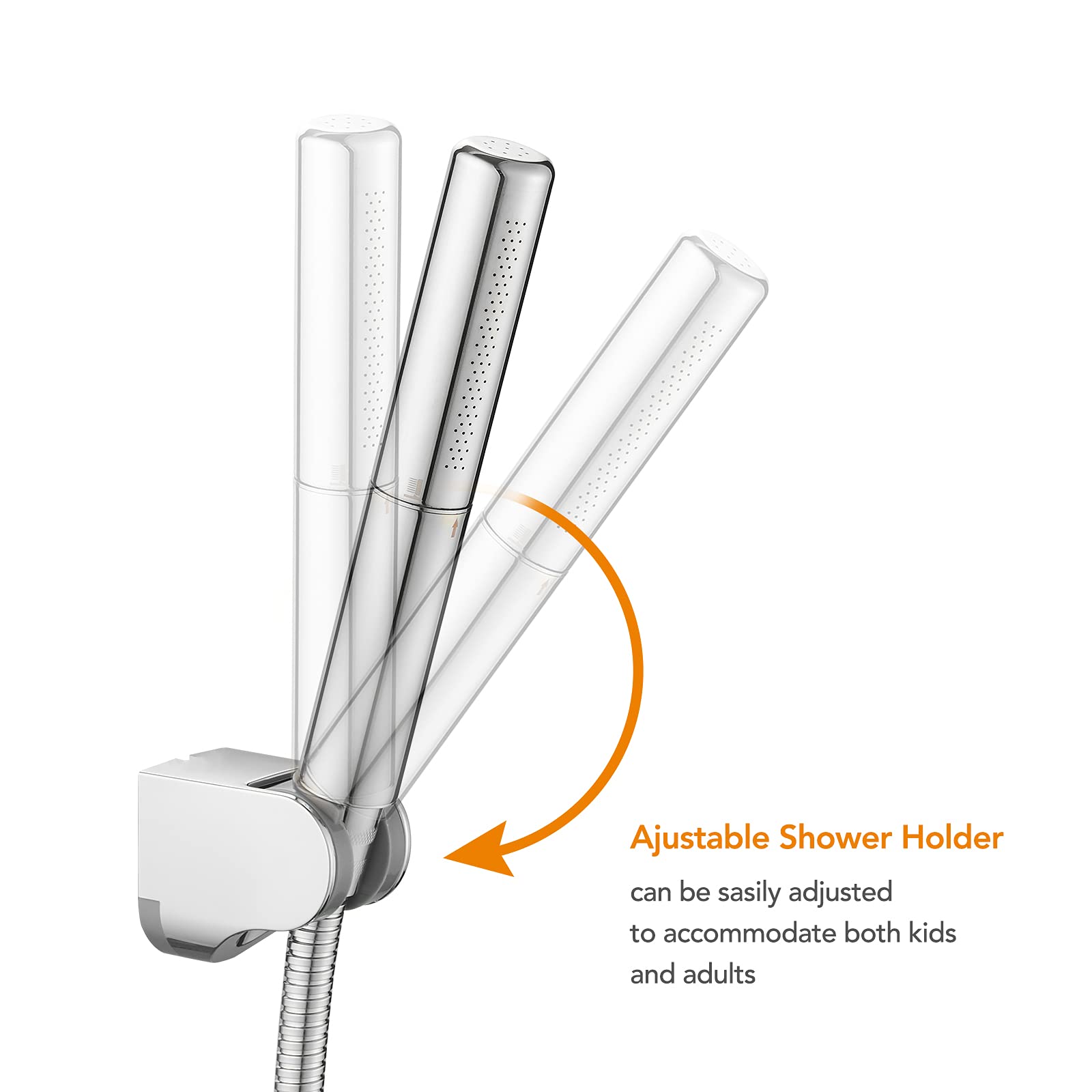 BESy chrome brass 2-in-1 shower set bracket mount ensures stable installation