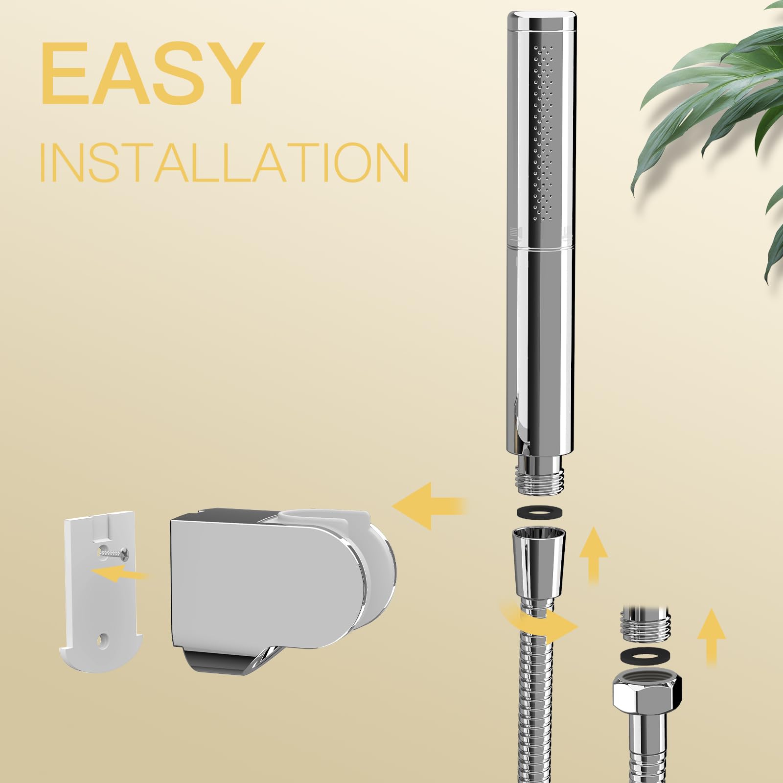 BESy chrome brass 2-in-1 shower head spray mode close-up demonstrates switchability