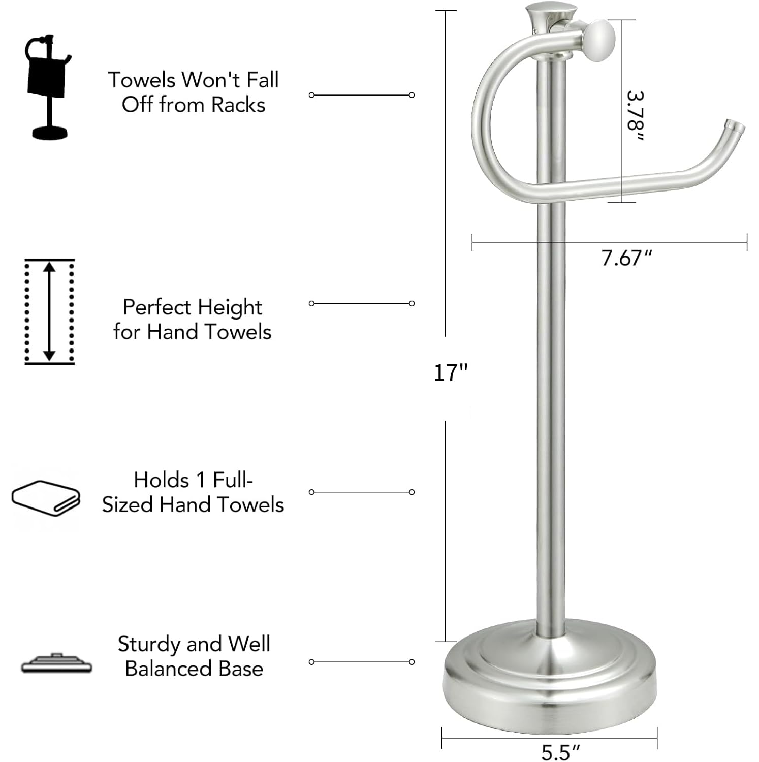 BESy compact countertop towel holder places towels within easy reach.