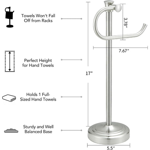 BESy compact countertop towel holder places towels within easy reach.