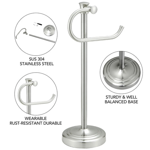 BESy free-standing towel rack bathroom demonstrates stable, space-saving design.