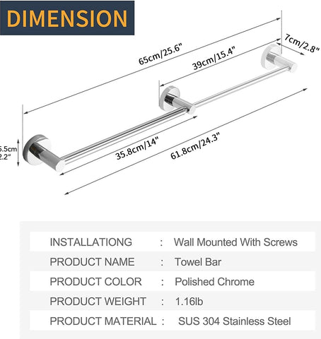 BESy heavy-duty all-metal towel rack built for long-lasting use.