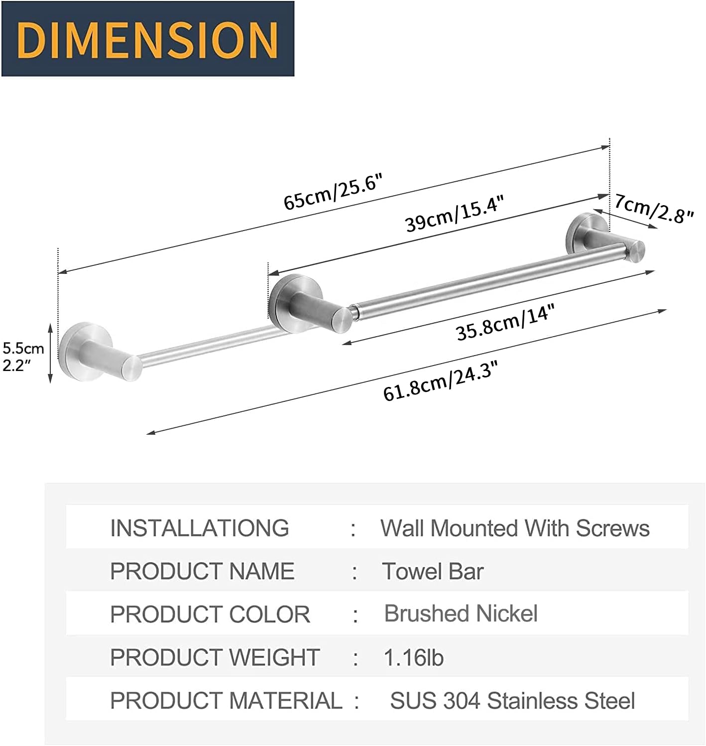 BESy hidden screws design delivers a clean, modern bathroom appearance.