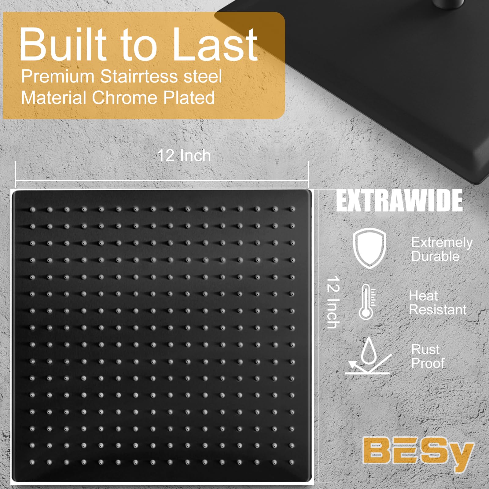 BESy high-pressure rain spray provides a strong, spa-like experience