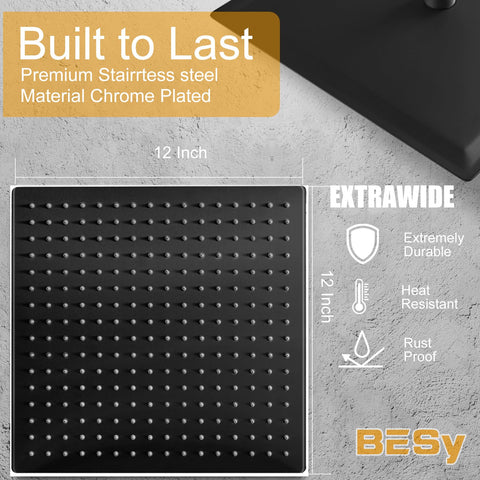 BESy high-pressure rain spray provides a strong, spa-like experience
