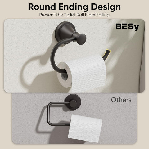 BESy bathroom accessory set in matte black complements modern decor