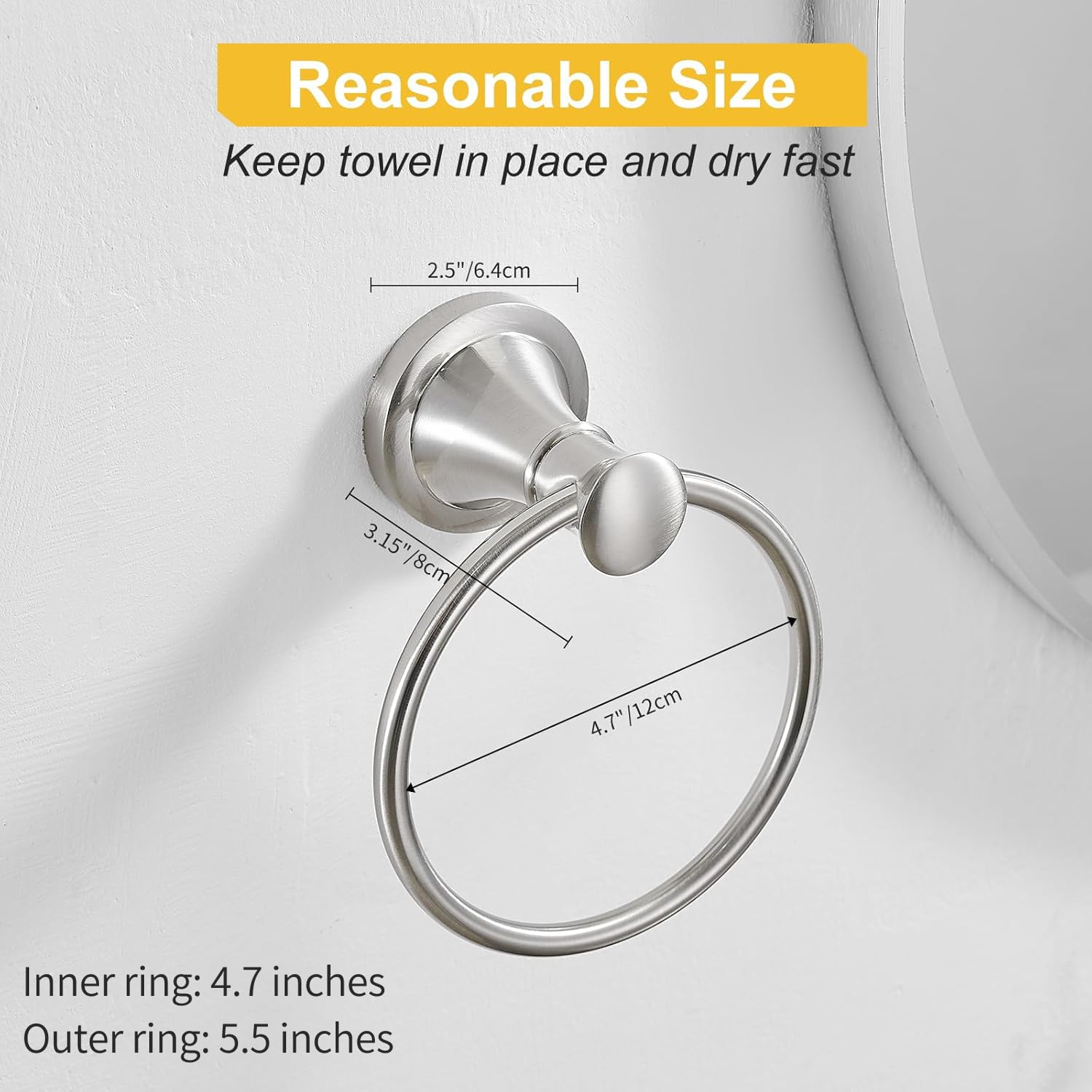 BESy modern bathroom hardware towel ring fits contemporary spaces