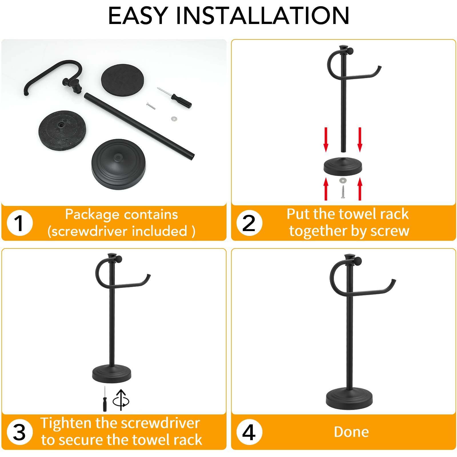 BESy modern towel holder complements a bathroom vanity