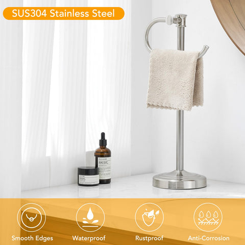 BESy modern towel bar stand with concealed screws for a clean look.