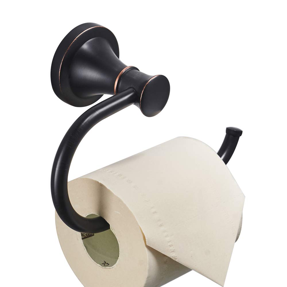 BESy oil rubbed bronze toilet paper holder wall mounted for durable daily use