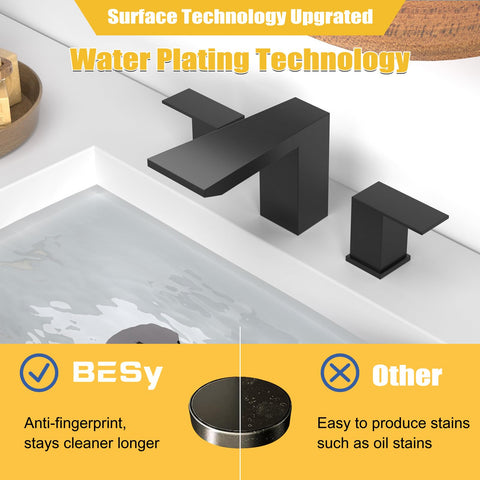 BESy pop-up drain compatible with the bathroom faucet.