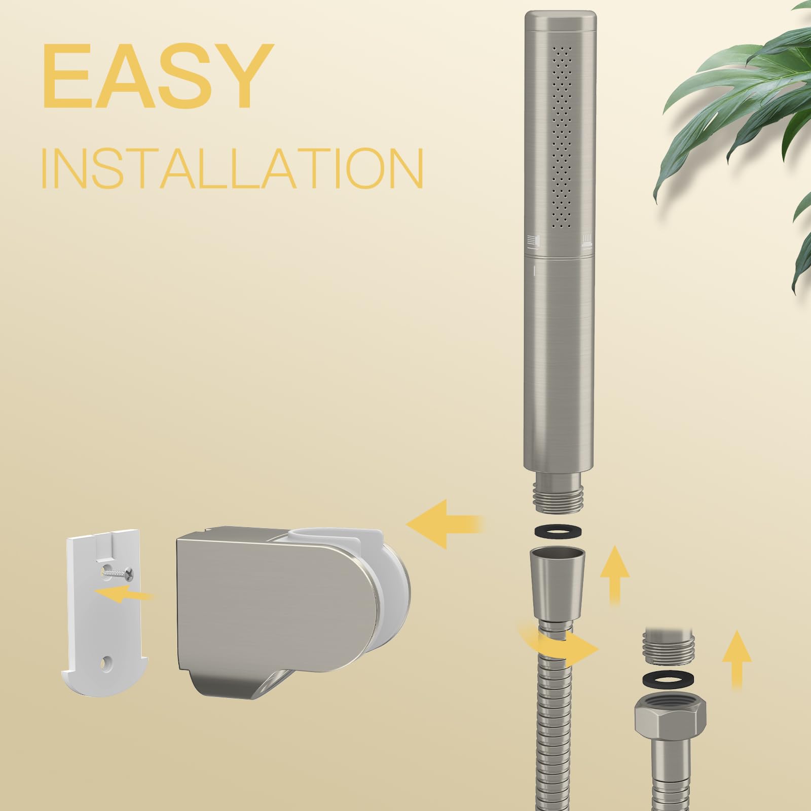 BESy shower bracket keeps the handheld unit within easy reach.