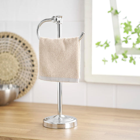 Besy space-saving towel rack fits compact bathroom layouts