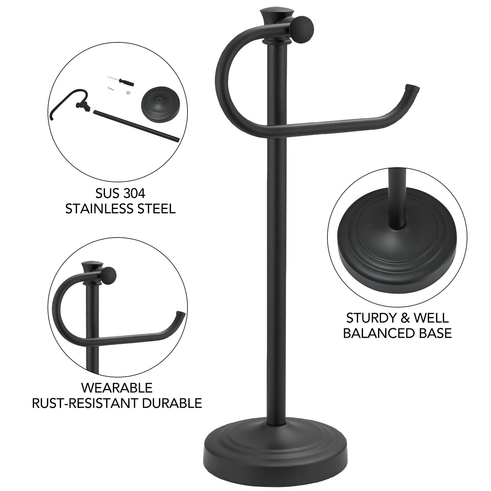 BESy stainless steel matte black stand detail emphasizing construction