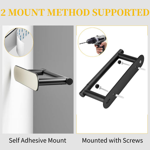 BESy stainless steel holder in matte black, anti-fingerprint design for damp spaces.