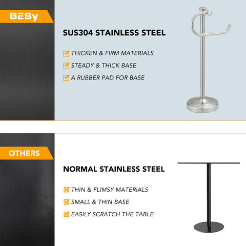 BESy stainless steel towel rack assembly offers durable, rust-resistant performance.
