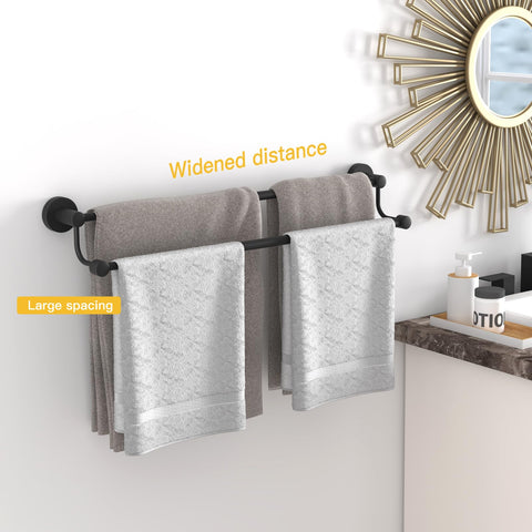 BESy SUS304 stainless steel towel bar in matte black finish resists corrosion.