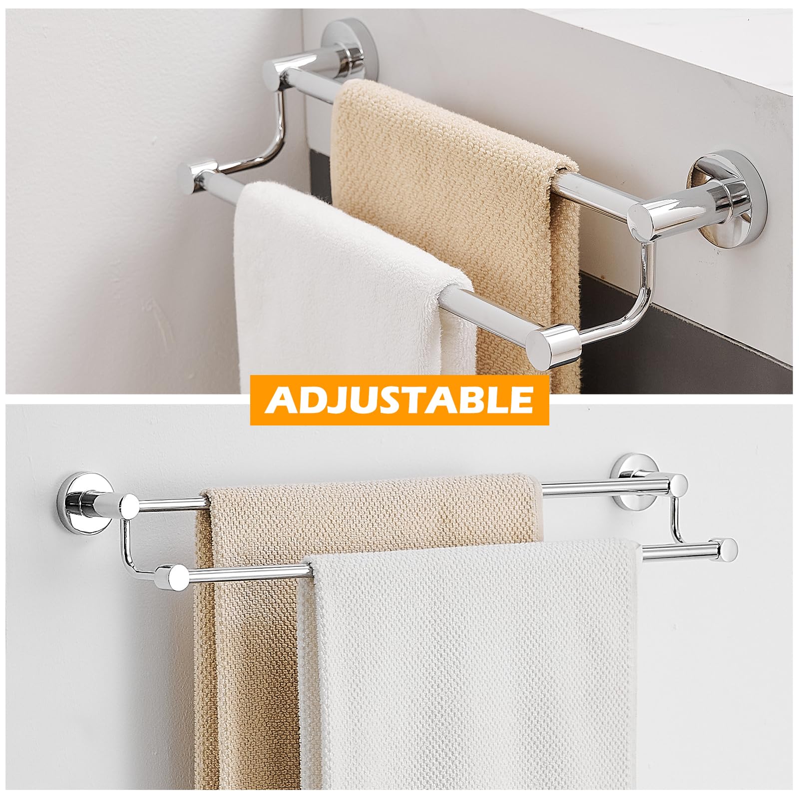 BESy SUS304 stainless steel towel holder resists rust for long-lasting bathroom use