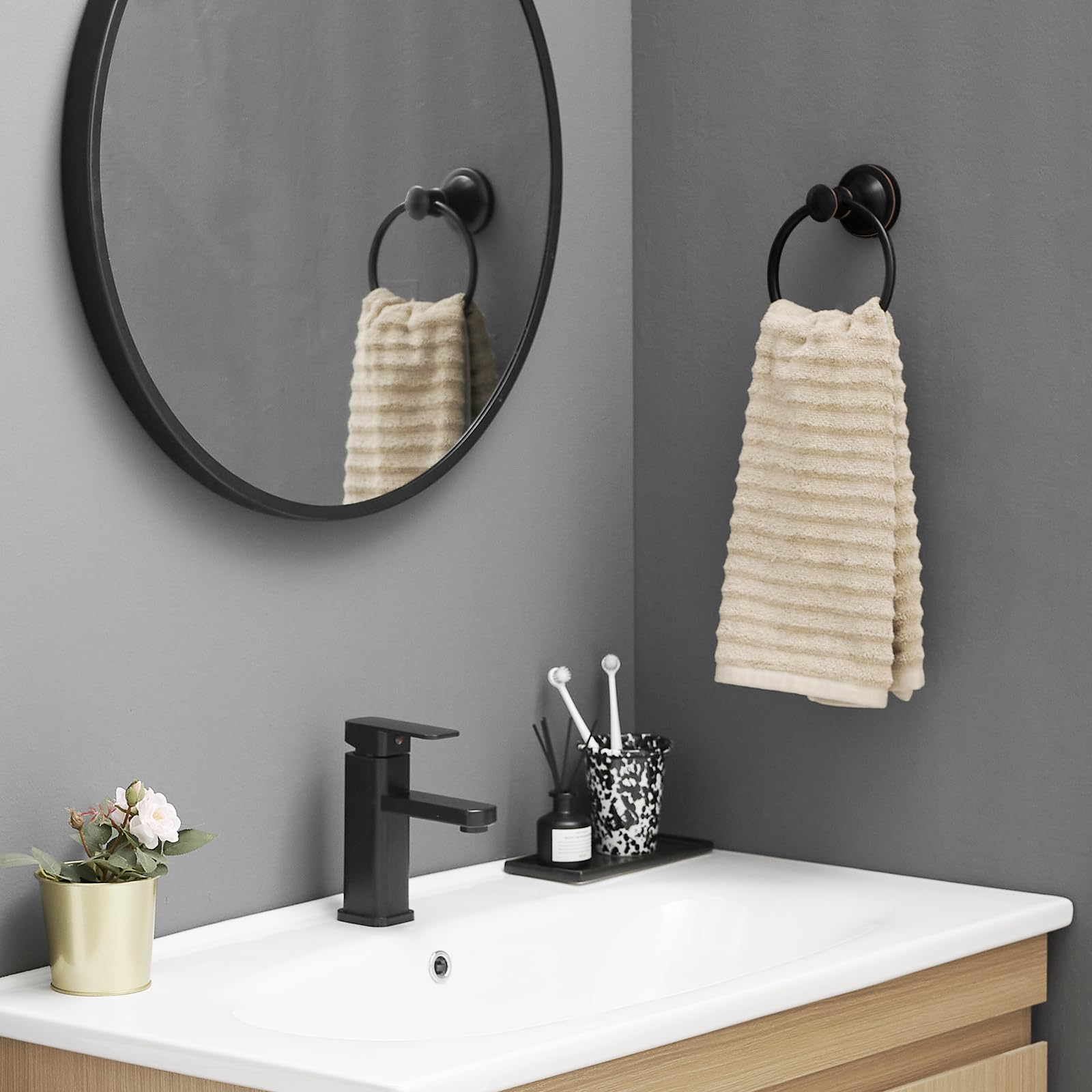 BESy SUS304 stainless steel towel ring emphasizing durability