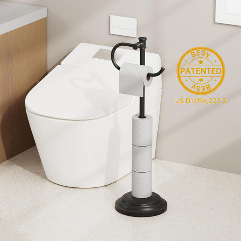 BESy toilet paper holder storage main body shows space for extra rolls.