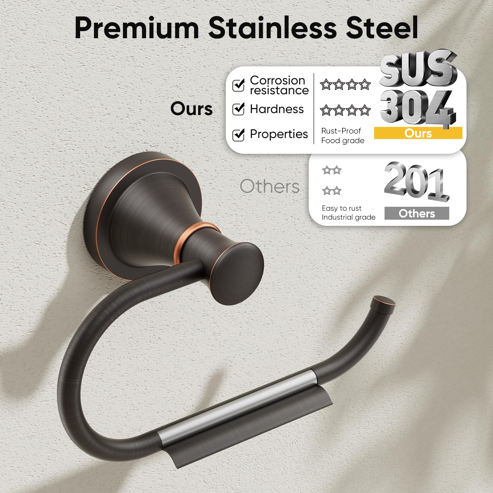 Concealed screws provide a clean, wobble-free wall installation
