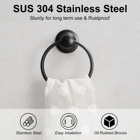 BESy wall-mounted towel ring installation with concealed screws