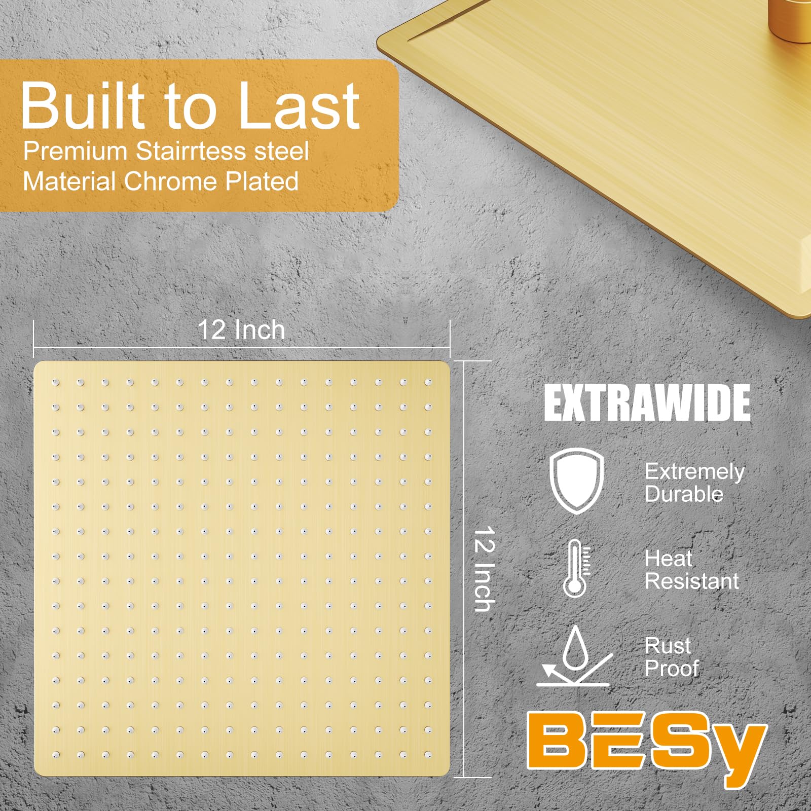 BESy waterfall full-body coverage creates enveloping showers.