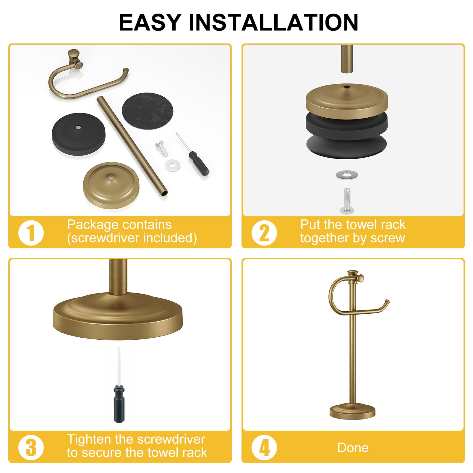 BESy wide base improves stability when towels are pulled.