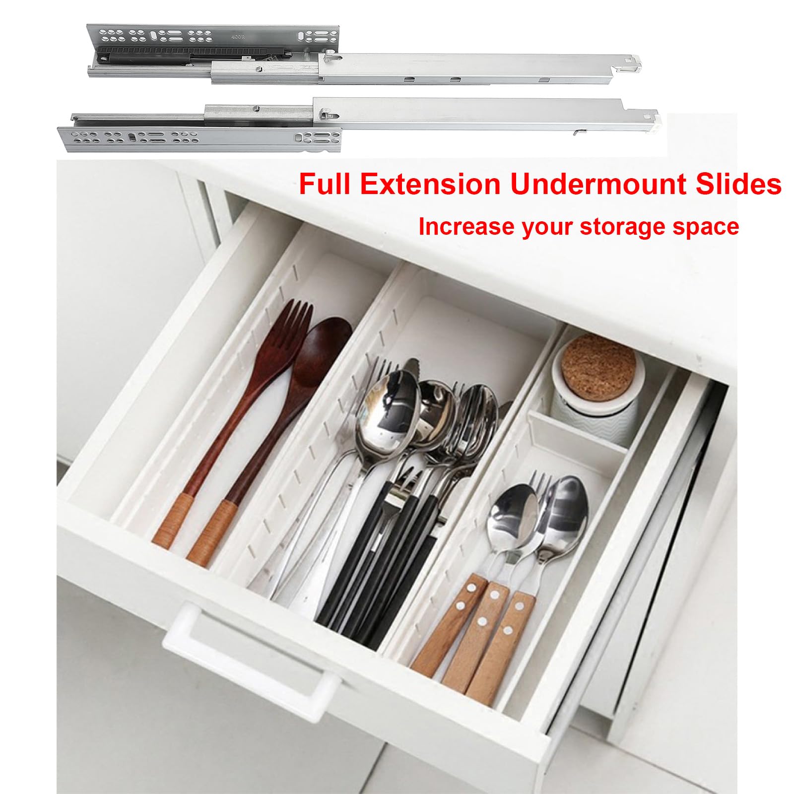 Betesy Hardware 100lb full-extension drawer slide for heavy drawers