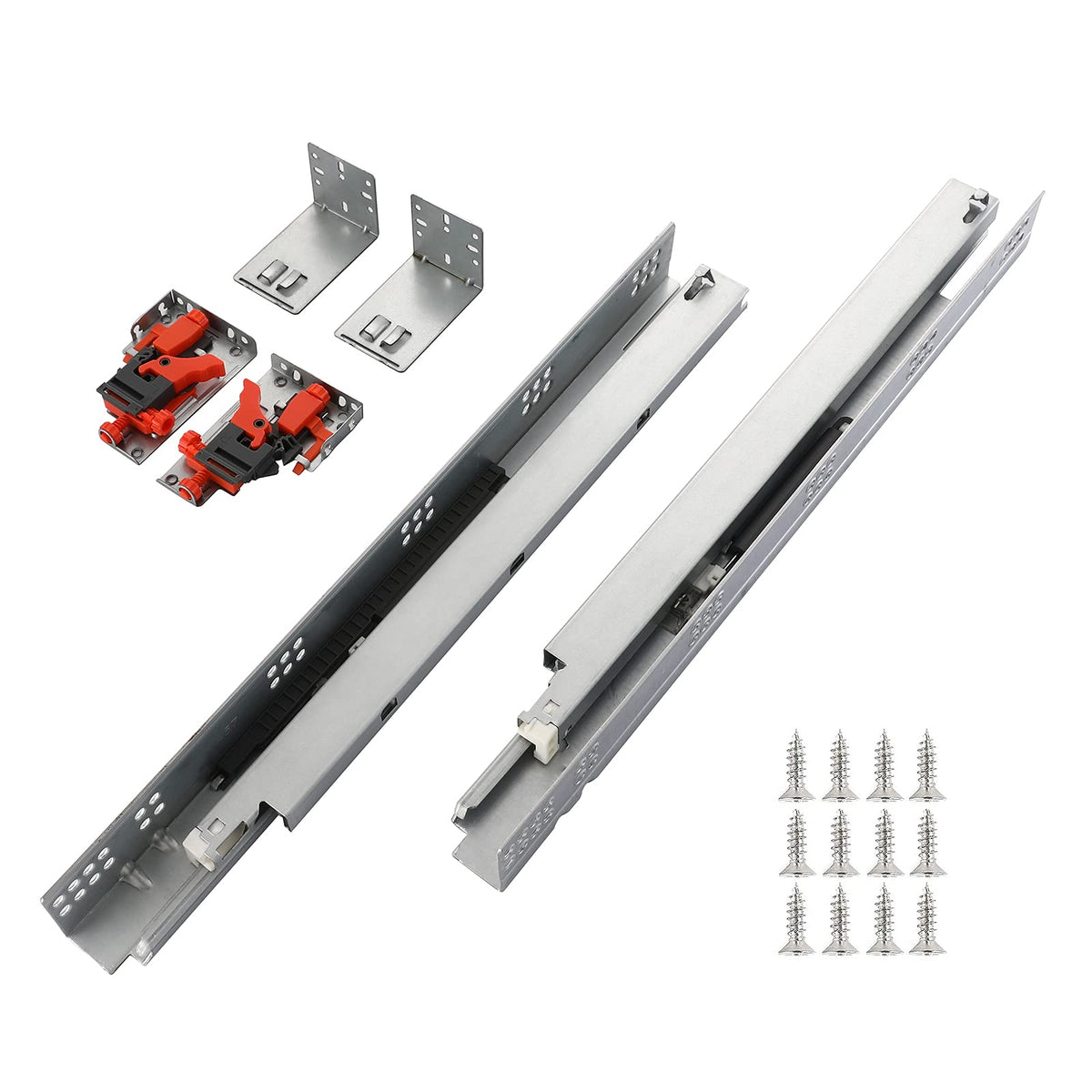 Betesy Hardware 18-inch undermount soft-close drawer slide with full extension for smooth access.