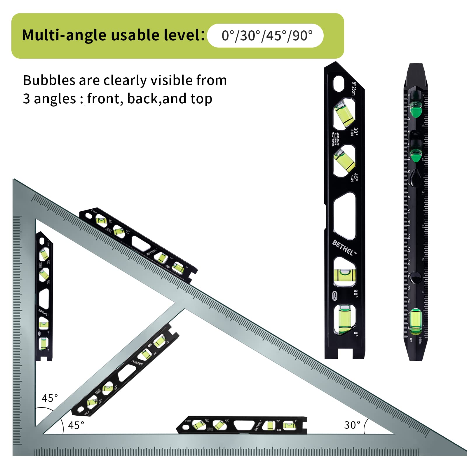 BETHEL Torpedo Level magnet track supports hands-free leveling on metal workpieces
