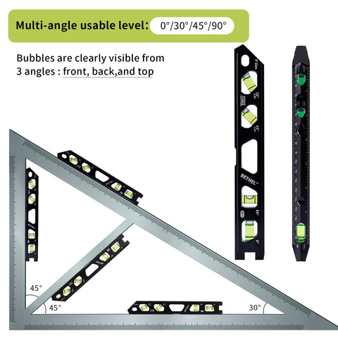 BETHEL Torpedo Level magnet track supports hands-free leveling on metal workpieces