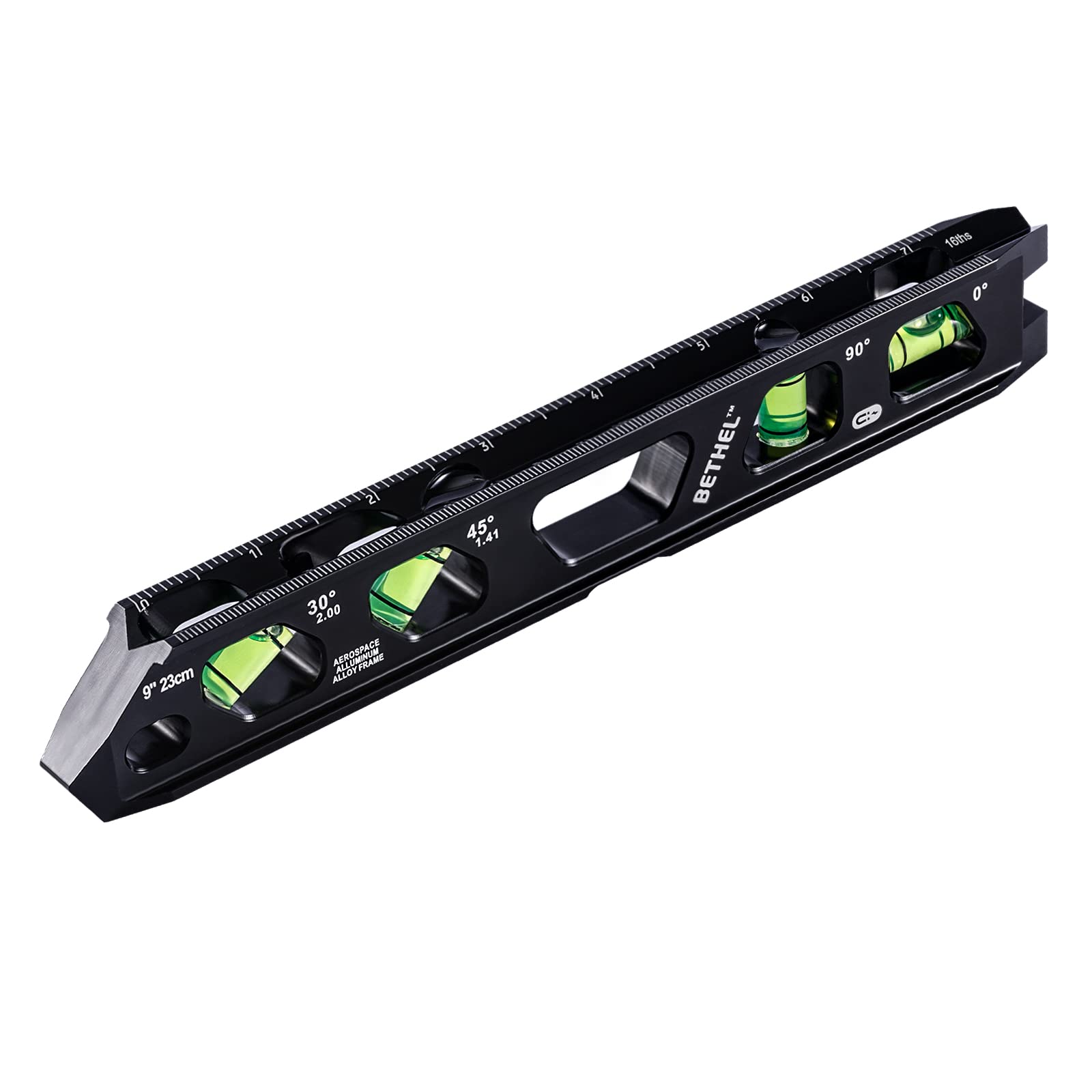 BETHEL Torpedo Level with four vials and magnets for secure steel surface readings