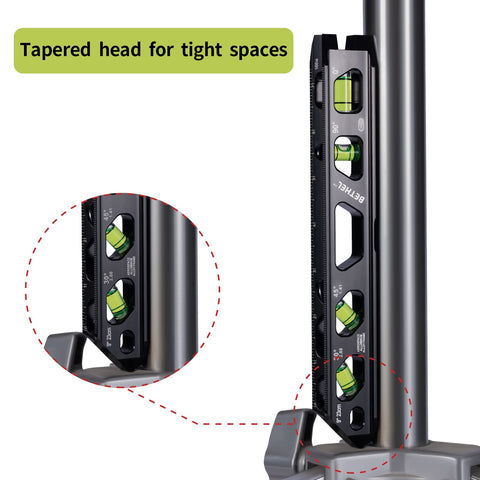BETHEL Torpedo Level rare-earth magnets securely attach to ferrous surfaces during work
