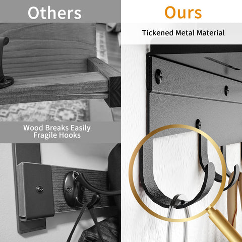 Bethom guardrail edge shelf prevents items from slipping or falling.