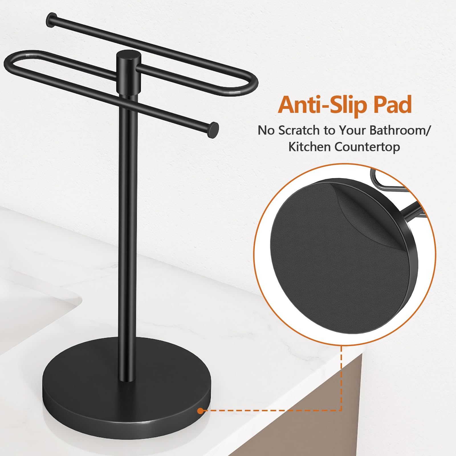 Bethom non-slip base protects surfaces and keeps the rack stable.