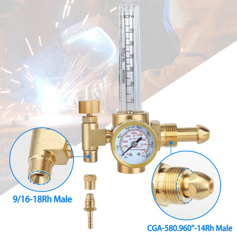 BETOOLL Argon Regulator with CGA580 connection for standard tanks.