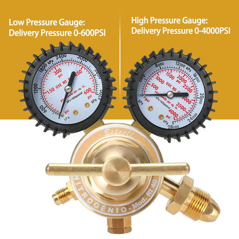 BETOOLL nitrogen regulator long hose enables safer workspace distance.