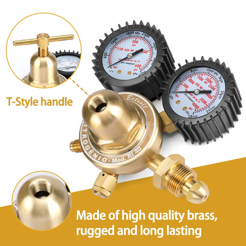 BETOOLL nitrogen regulator brass body highlighting durability and precision.
