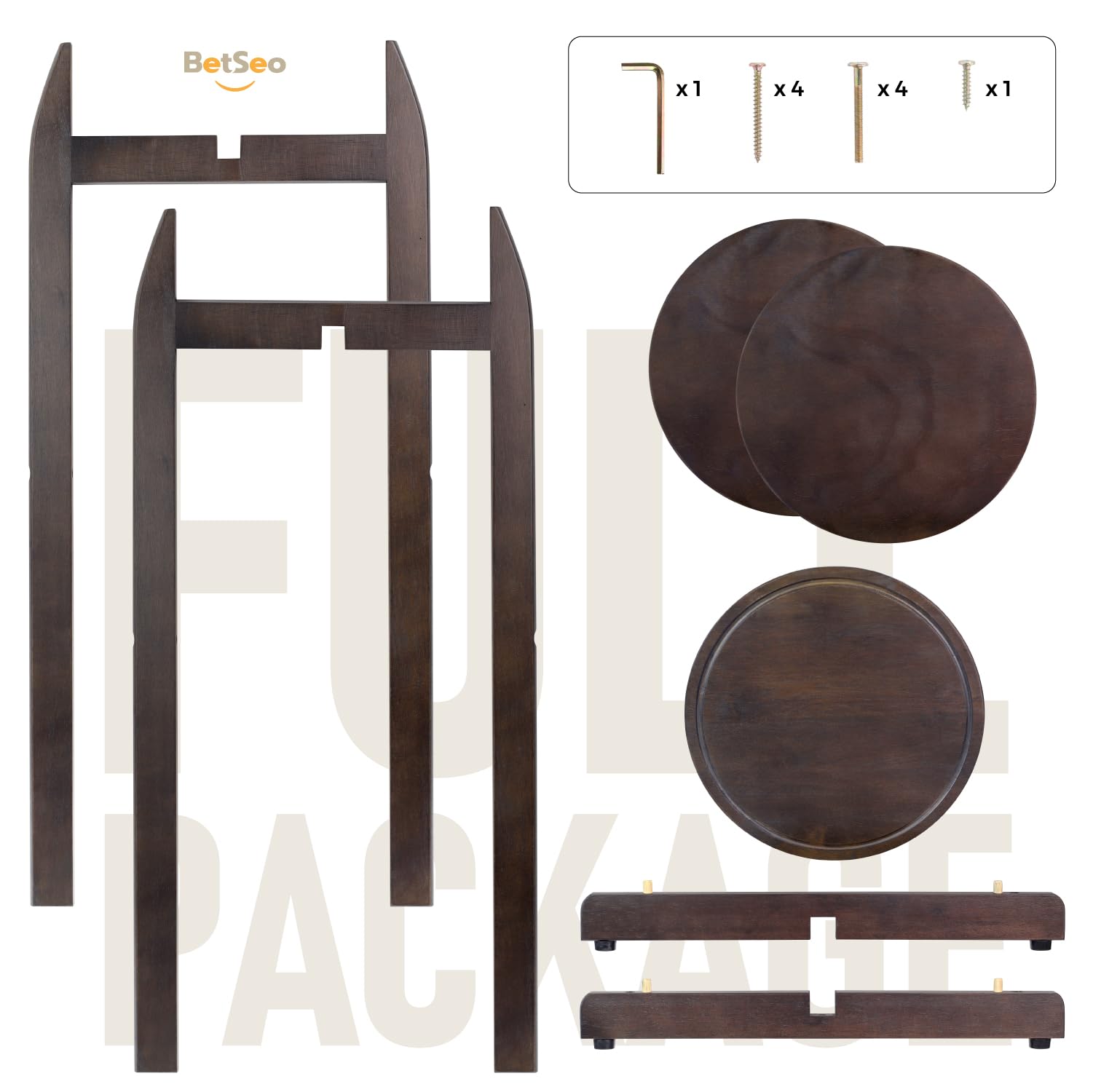 BETSEO solid wood water stand top-shelf detail highlights durable, smooth finish.