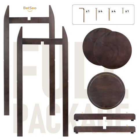 BETSEO solid wood water stand top-shelf detail highlights durable, smooth finish.