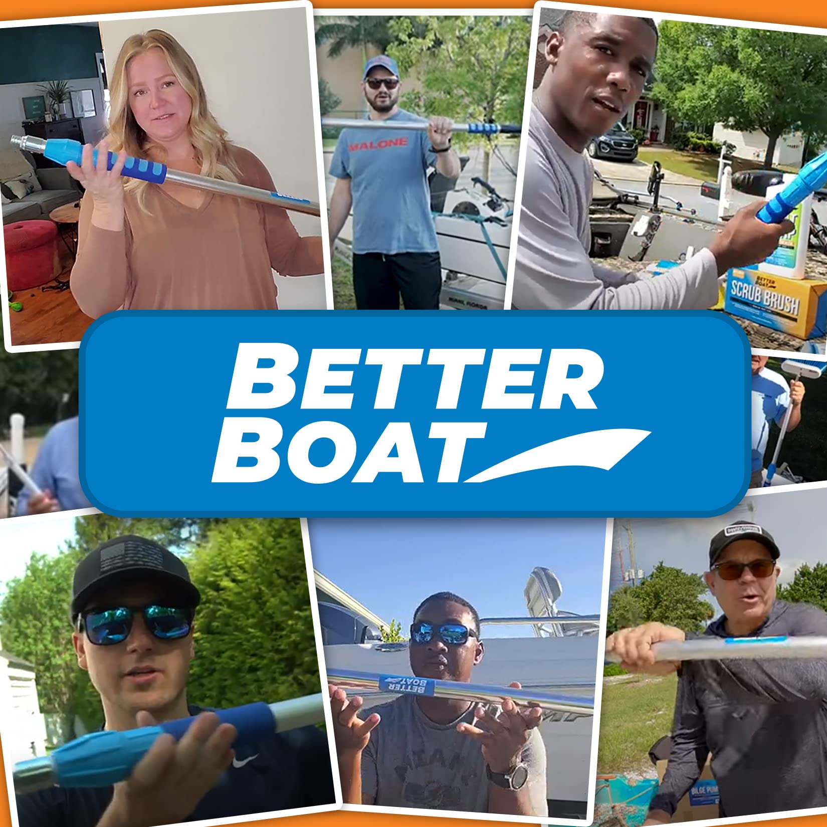 Better Boat extension pole lightweight aluminum construction with ergonomic grip.