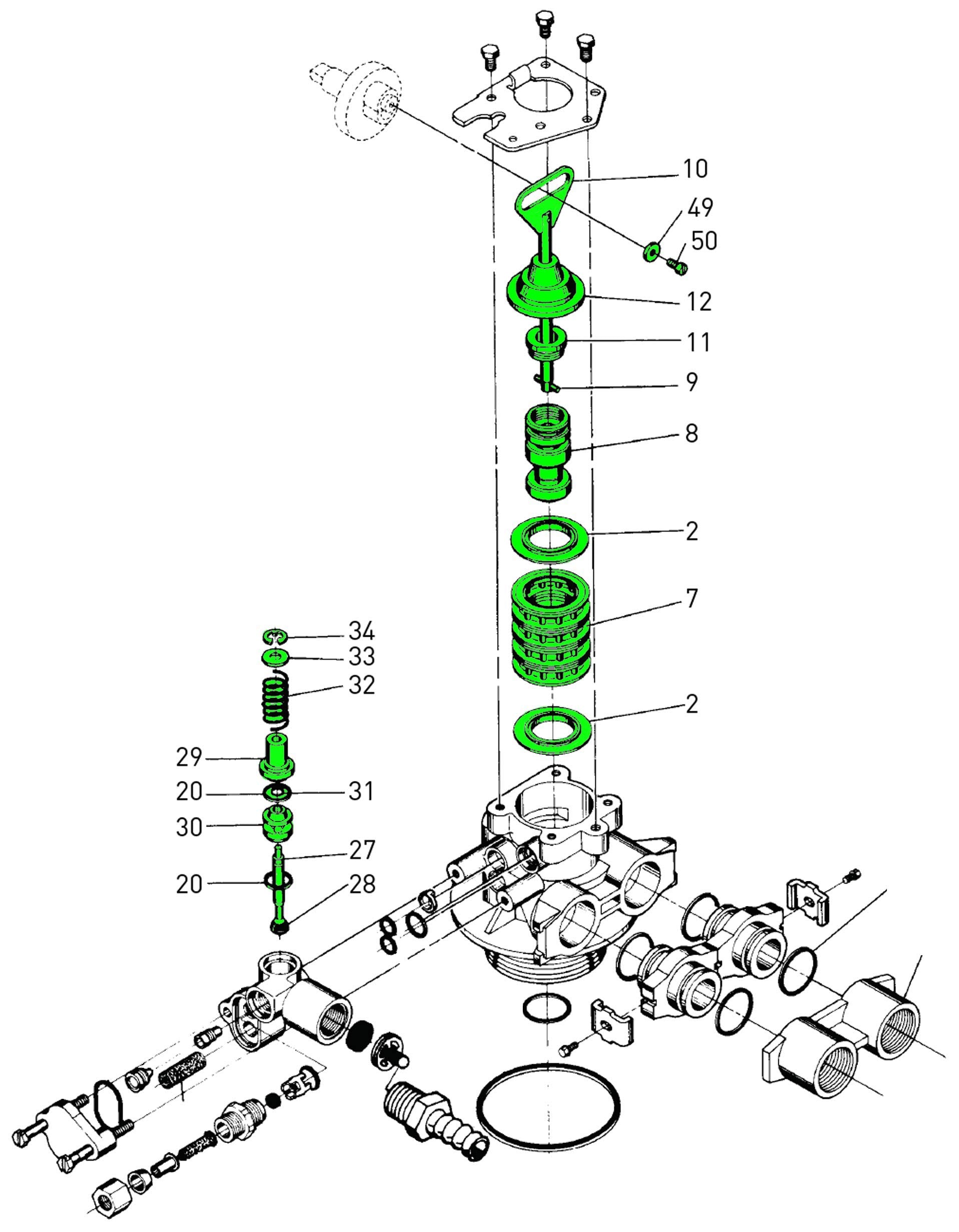 Better H2O 5600 valve rebuild kit enables DIY valve maintenance and parts replacement.