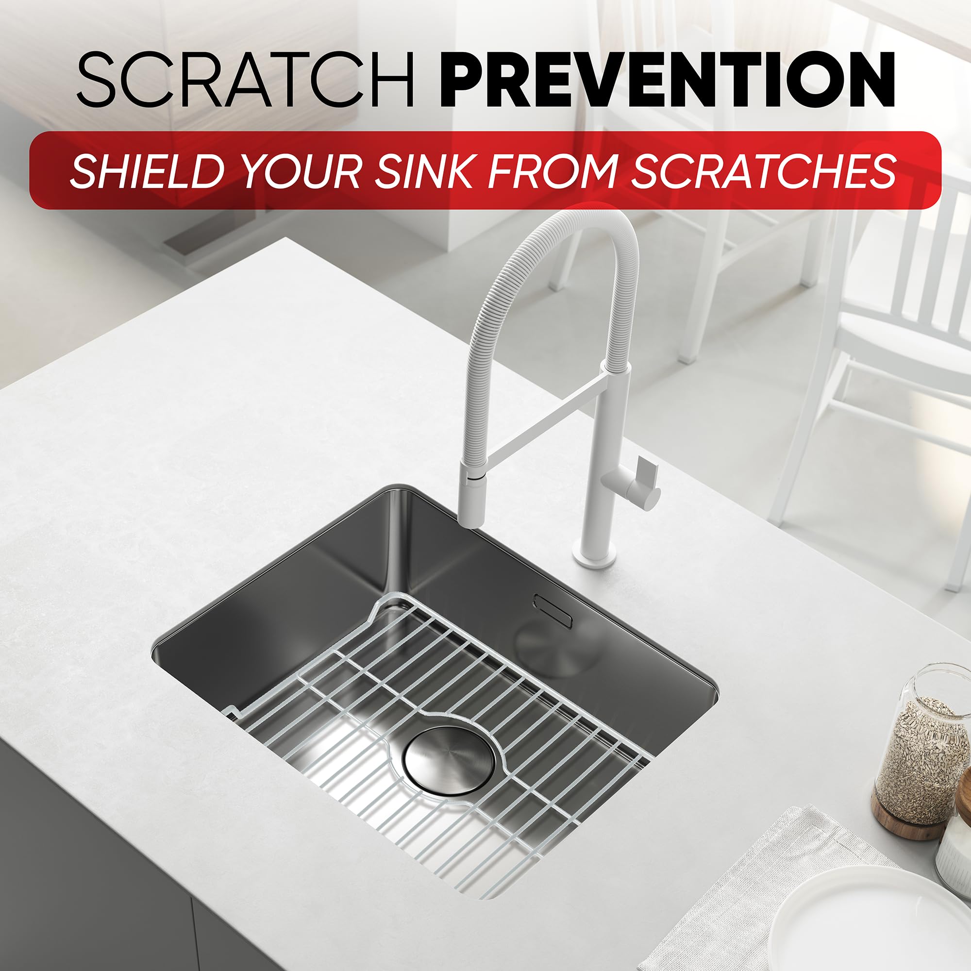 Better Houseware sink protector features rust-resistant coating for longevity.