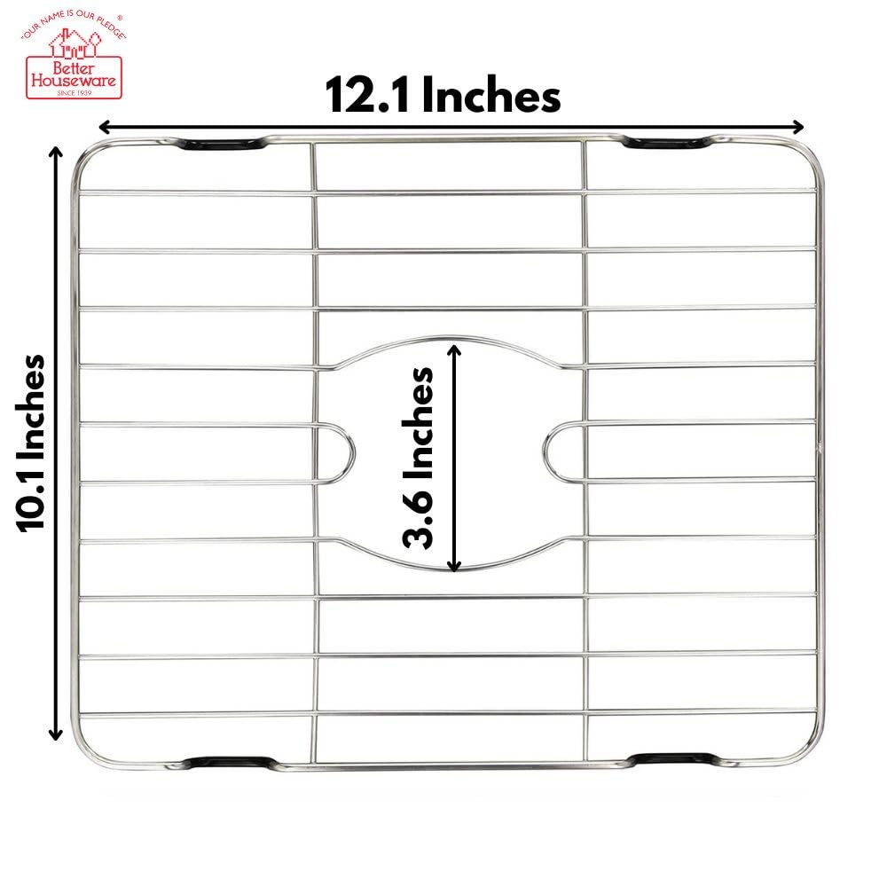 Better Houseware stainless steel protector fits 12.125 by 10.125 inches.
