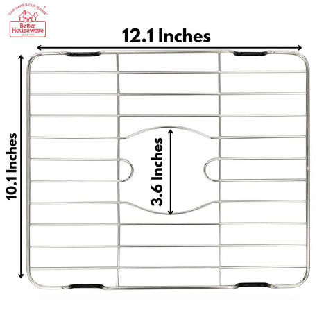 Better Houseware stainless steel protector fits 12.125 by 10.125 inches.